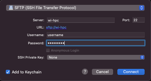 Cyberduck sample configuration.